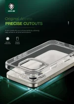 CRYSTAL CLEAR CASE IPHONE 16 PRO - CLEAR - برند گرین لاین Green lion - تصویر 12