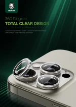 لنز دوربین TRIO برای IPHONE 16 PRO/PRO MAX - CLEAR - برند گرین لاین Green lion - تصویر 7