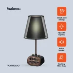 لامپ رومیزی رترو با بلندگو بلوتوث و پورت شارژ USB-A 5V/2.1A - BLAC - برند پرودو Porodo