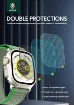 محافظ فوق العاده شیشه HD برای اپل واچ 49 میلی متری - تیتانیوم - برند گرین لاین Green lion - تصویر 8