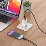 آلوم. کابل بافته آلیاژی USB TO TYPE-C 1.2M - مشکی - برند پرودو Porodo - تصویر 3