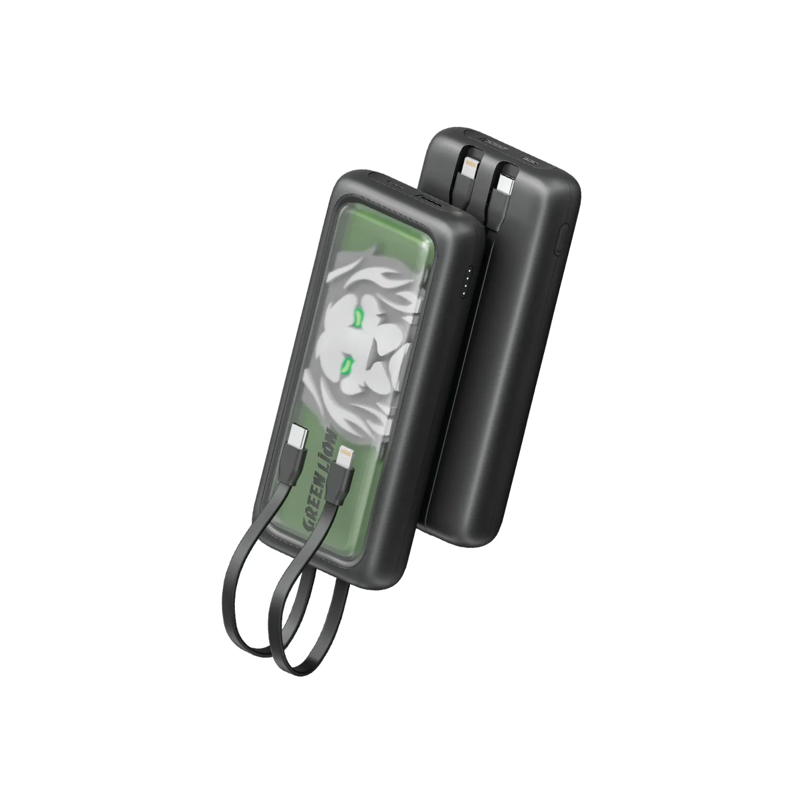 Green Lion Le Lion Integrated 10000mAh Power Bank پاوربانک گرین لاین مدل GNLIN10KPBBK با ظرفیت ۱۰۰۰۰ میلی آمپر