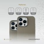 کیف چرمی CUIR TWO TONE برای iPhone 16 PRO MAX- GRAY - برند لِوِلو Levelo - تصویر 12