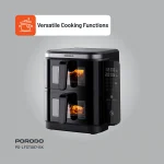 سرخ کن بادی دو پشته LIFESTYLE 2800W با پنجره های شفاف - مشکی - برند پرودو Porodo - تصویر 8