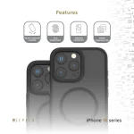کیف انفرادی MAGSAFE مات برای iPhone 16 PRO MAX - مشکی - برند لِوِلو Levelo - تصویر 3