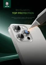 لنز دوربین سیلیکونی 16 PRO/PRO MAX - نقره ای - برند گرین لاین Green lion
