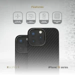 SERGEI 1500D ARAMID FIBER CASE برای iPhone 16 PRO MAX - مشکی مات - برند لِوِلو Levelo - تصویر 4