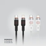 آلوم. کابل بافته آلیاژی TYPE-C به LIGHTNING 30W 1.2M - BLACK - برند پرودو Porodo - تصویر 8
