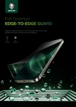 محافظ صفحه نمایش شیشه ای 9H STEVE PRIVACY GLASS برای آیفون 16 پلاس - مشکی - برند گرین لاین Green lion - تصویر 7