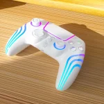 کنترلر PS4 GAMEPAD با الگوهای نور خنک - سفید - برند پرودو گیمینگ Porodo gaming - تصویر 3