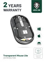 ماوس شفاف LITE - سیاه - برند گرین لاین Green lion - تصویر 9