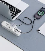 GAN PD65W شارژر دو پورت + شارژر کابلی با کابل جمع شونده - سفید - برند پاورولوژی Powerology - تصویر 2