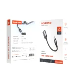 کابل USB بافته شده A به نوع C 0.12M - مشکی - برند پرودو Porodo - تصویر 3