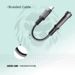 آداپتور هدفون USB-C به 3.5 AUX 12CM - مشکی - برند گرین لاین Green lion - تصویر 5
