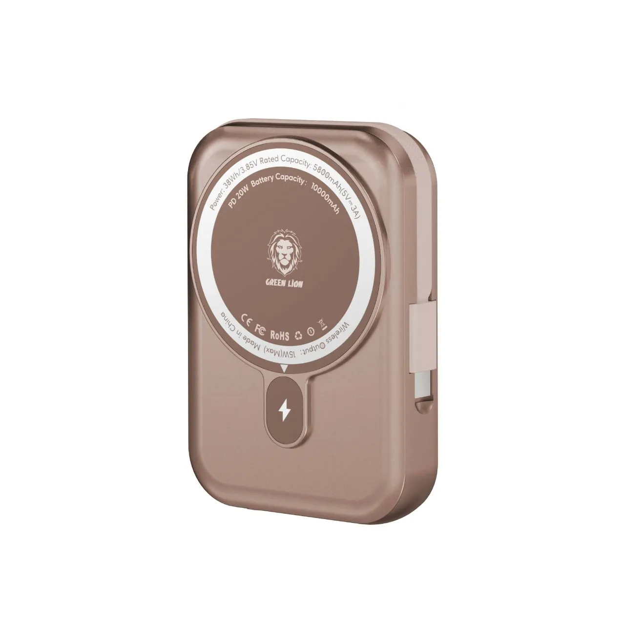 پاور بانک MONACO 10000MAH با کابل TYPE-C - DESERT TITANIUM - برند گرین لاین Green lion پاور بانک MONACO 10000MAH با کابل TYPE-C - DESERT TITANIUM - برند گرین لاین Green lion - تصویر 1