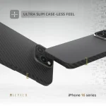 SERGEI 1500D ARAMID FIBER CASE برای iPhone 16 PRO MAX - مشکی مات - برند لِوِلو Levelo - تصویر 2