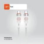 آلوم. کابل بافته آلیاژی TYPE-C TO C 60W 1.2M - سفید - برند پرودو Porodo - تصویر 17