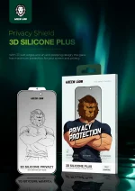 3D SILICONE PLUS ADVANCED PRIVACY EDGE GLASS برای iPhone 16 PRO MAX - BLAC - برند گرین لاین Green lion - تصویر 7
