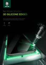 3D SILICONE PLUS EDGE GLASS با وضوح بالا برای IPHONE 16 PRO - CLEAR - برند گرین لاین Green lion - تصویر 10