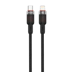 آلوم. کابل بافته آلیاژی TYPE-C به LIGHTNING 30W 1.2M - BLACK - برند پرودو Porodo