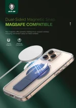 دستگیره چرمی MAGSAFE برای iPhone 16PRO - آبی تیره - برند گرین لاین Green lion - تصویر 4