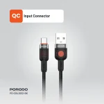 آلوم. کابل بافته آلیاژی USB TO TYPE-C 1.2M - مشکی - برند پرودو Porodo - تصویر 5