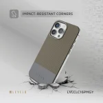 کیف چرمی CUIR TWO TONE برای iPhone 16 PRO MAX- GRAY - برند لِوِلو Levelo - تصویر 11