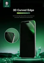 شیشه حریم خصوصی سه بعدی پیکاسو با سینی تراز IPHONE 16PRO - مشکی - برند گرین لاین Green lion - تصویر 4