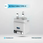 شارژر دو پورت GAN PD35W با کابل جمع شونده - سفید - برند پاورولوژی Powerology - تصویر 15