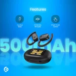 ENC TWS رسانای هوا و کیف شارژ با صفحه نمایش 50MAH8 - مشکی - برند پاورولوژی Powerology - تصویر 3