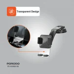 دستگیره نگهدارنده تلفن شفاف، پایه مکش قابل تنظیم - مشکی - برند پرودو Porodo - تصویر 7