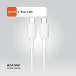 کابل PVC TYPE-C TO C 1.2M - سفید - برند پرودو Porodo - تصویر 9