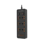 سوکت آبی 6 AC با پورت USB-A X2 USB-C X4 انگلستان (سیم 3M) - مشکی - برند پرودو Porodo