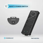 محافظ برق پاورولوژی مدل PWCUQC034 رنگ مشکی