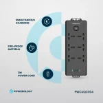 محافظ برق پاورولوژی مدل PWCUQC034 رنگ مشکی