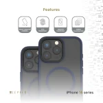 کیف انفرادی MAGSAFE مات برای iPhone 16 PRO MAX - آبی - برند لِوِلو Levelo - تصویر 3