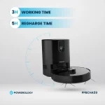 ROBO VACUUM CLEANER 4000PA 4000MAH با داک شارژ و تخلیه خودکار - برند پاورولوژی Powerology - تصویر 7