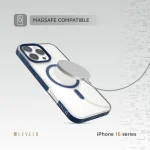 CLAIRE با قاب سپر آلومینیومی برای iPhone 16 PRO - BLUE - برند لِوِلو Levelo - تصویر 8