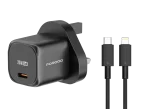 شارژر سریع PD 20W انگلستان با کابل C تا L - مشکی - برند پرودو Porodo - تصویر 2
