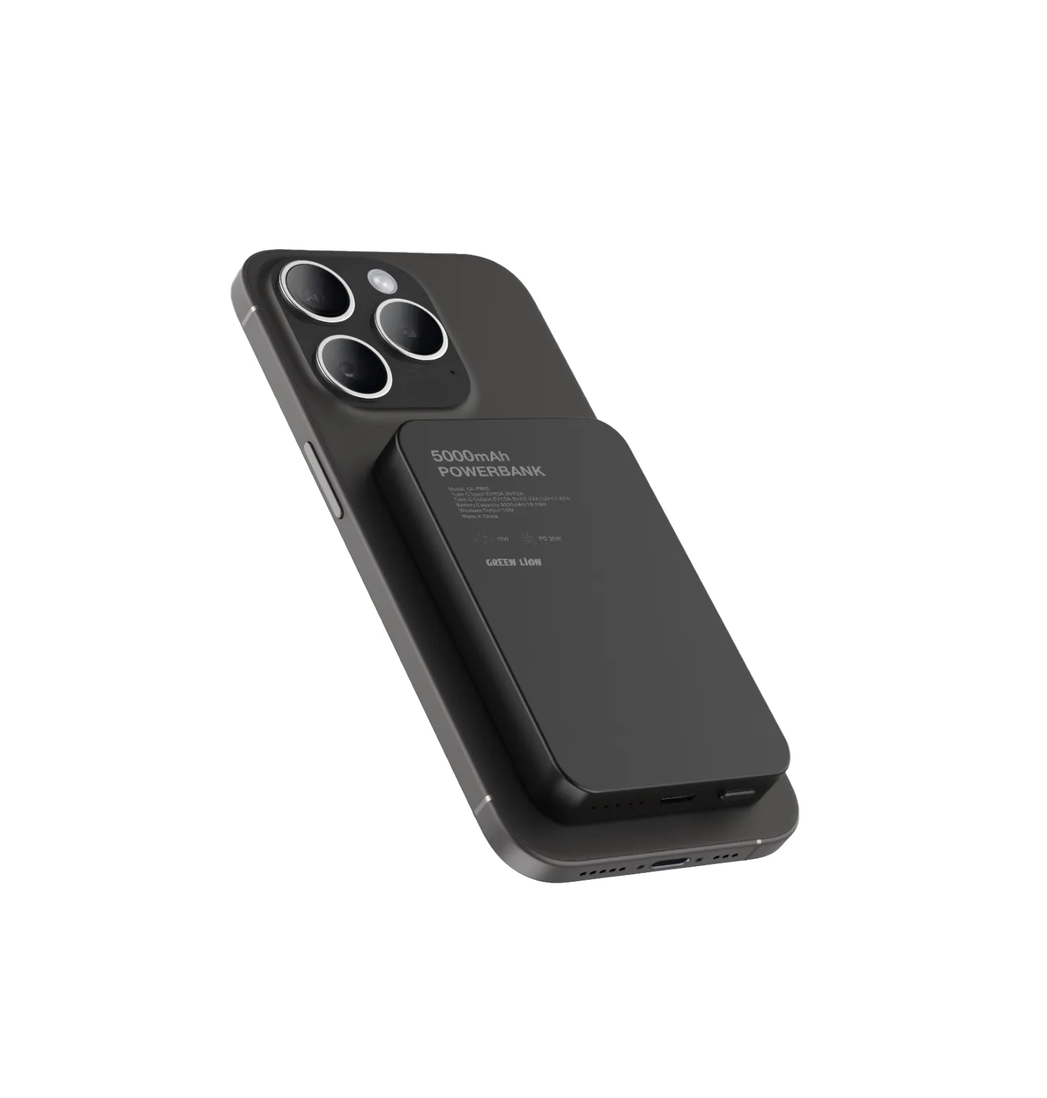 GL-MAG 5 5000MAH POWERBANK PD20W - BLACK - برند گرین لاین Green lion GL-MAG 5 5000MAH POWERBANK PD20W - BLACK - برند گرین لاین Green lion - تصویر 1