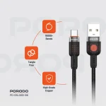 آلوم. کابل بافته آلیاژی USB TO TYPE-C 1.2M - مشکی - برند پرودو Porodo - تصویر 13