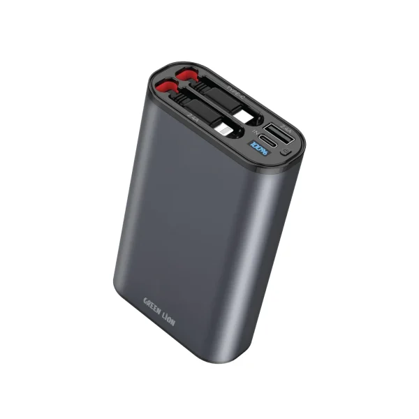پاوربانک جمع شونده 10000MAH - مشکی - برند گرین لاین Green lion