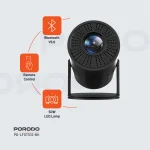 4K PROJECTOR PRO ANDROID 11 با کیستون خودکار - مشکی - برند پرودو Porodo - تصویر 10