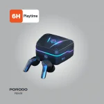 V5.3 TWS 40MAH*2 400MAH DUAL MIC ENC چراغ RGB با تأخیر کم TYPE-C - BLA - برند پرودو گیمینگ Porodo gaming - تصویر 15