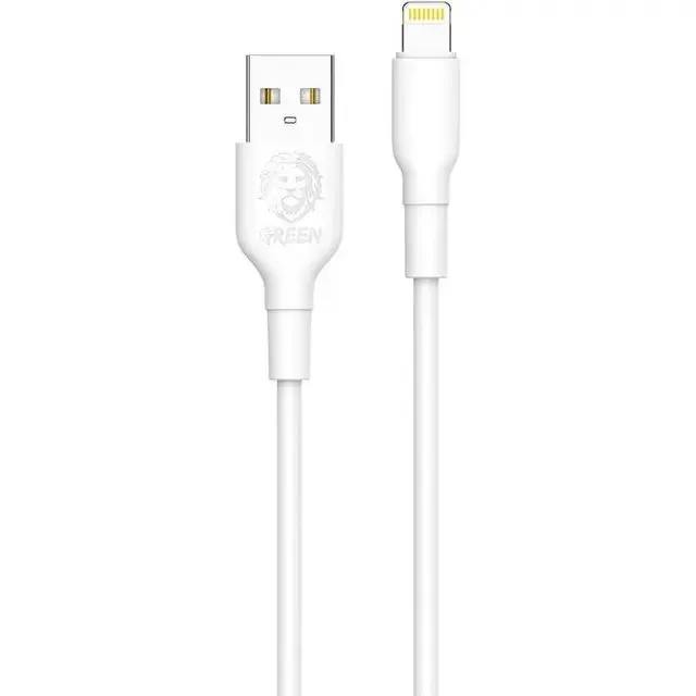 کابل لایتنینگ پی وی سی سبز 1.2M 2A - سفید - برند گرین لاین Green lion کابل لایتنینگ پی وی سی سبز 1.2M 2A - سفید - برند گرین لاین Green lion - تصویر 1