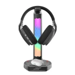 پایه هدفون RGB، شارژ بی سیم و هاب USB-C با لامپ صفحه نمایش 5 وات-مشکی - برند پرودو گیمینگ Porodo gaming - تصویر 10