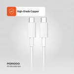 کابل PVC TYPE-C TO C 1.2M - سفید - برند پرودو Porodo - تصویر 8