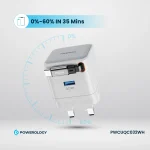 شارژر دو پورت GAN PD35W با کابل جمع شونده - سفید - برند پاورولوژی Powerology - تصویر 7