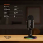 میکروفون OMNI Stream با پایه چراغ RGB 1.7M PVC CABLE ANC - BLACK - برند پرودو گیمینگ Porodo gaming - تصویر 8