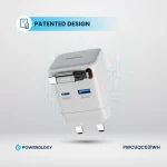 GAN PD65W شارژر دو پورت + شارژر کابلی با کابل جمع شونده - سفید - برند پاورولوژی Powerology - تصویر 15